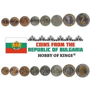 Set 8 Coins Bulgaria 1 2 5 10 20 50 Stotinki 1 2 Leva 1999 - 2015