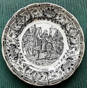 JOAN OF ARC ORLEANS ANTIQUE FRENCH PLATE JEANNE D'ARC NAPOLEON VICTORIAN ERA - Picture 1 of 6