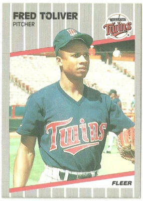 FRED TOLIVER MINNESOTA TWINS #126 - FLEER NM-MT 1989 - Image 1 of 2
