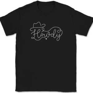 Howdy T-Shirt Funny Cowboy Cowgirl Boots Country Music Graphic Tee - Picture 1 of 10
