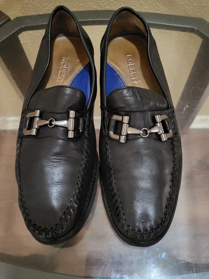 Robert Zur Men's Black Leather Shoes. Size 9.5M,Condition Is Very Good. - Image 1 of 4