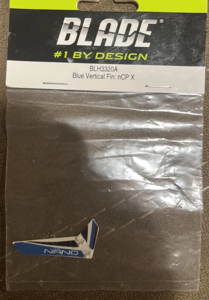 Blue Vertical Fin w/decal: nCP X E-Flite nCPX Helicopter BLH3320A  - Image 1 of 2
