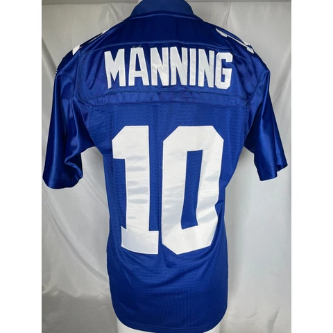 Eli Manning #10 New York NY Giants Reebok Blue On Field Home Jersey Men's SMALL Cover