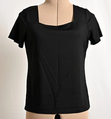 Blusa negra de manga corta East 5th Essentials para mujer ~ talla L - 4621 Foto 1 de 4