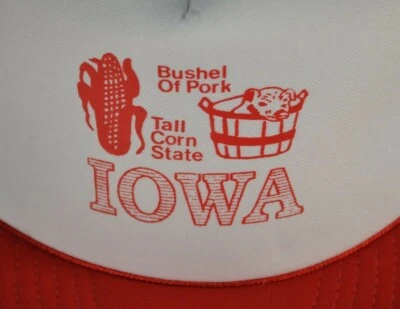 Iowa Bushel of Corn Tall Corn State rojo blanco Snapback nuevo de colección camionero Foto 1 de 4