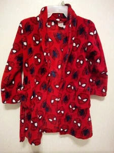 Marvel Spiderman Young Boys Kids Red White Blue Fleece Spiderman Robe - Picture 1 of 7