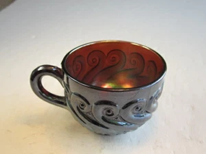 Antique Dugan Amethyst S-Repeat Carnival Glass Punch Cup - Picture 1 of 5