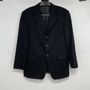 Arnold Brant Saks Fifth Ave Columbo 100% Cashmere 3 Button Sport Coat 40 Black - Picture 1 of 10