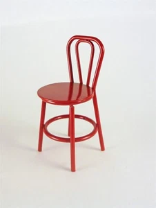  Dollhouse Miniature HALF SCALE 1:24 RED Metal Chair, B0194 - Picture 1 of 1