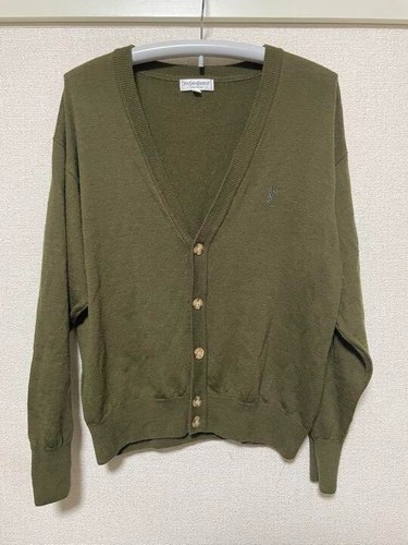 SAINT LAURENT (YSL) Cardigan Yves Saint Laurent verde spedito dal Giappone!! JP!! Giapponese!!!!!!!!!