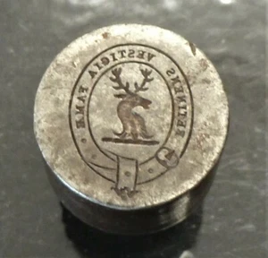 Antique Heraldic Seal Crest Coat Arms Die Sinker Stamp Following footsteps fame - Picture 1 of 9