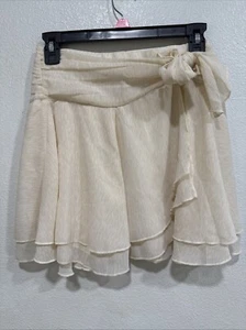 Aerie Womens Chiffon Mini Skirt Beige Pattern S $49.95 - Picture 1 of 7