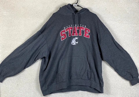 Washington State Cougars NCAA Hoodie Gray Adult Size 3XL Hooded Sweatshirt Cover