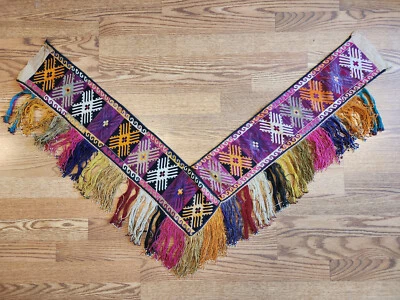 Vintage cross stitched wall hanging Afghanistan Afghani embroidered belly dance - Image 1 of 4