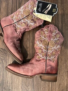Botas de Vaquero Dan Post Rosa Puntera Cuadrada Talla 9.5 Athena Floral Bordado - Imagen 1 de 19