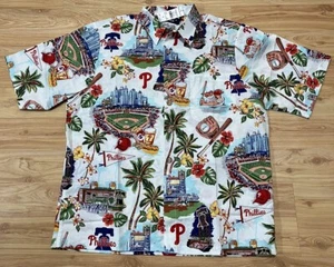 NWT NEW REYN SPOONER MLB PHILADELPHIA PHILLIES S/S BUTTON FRONT CASUAL SHIRT M - Picture 1 of 8