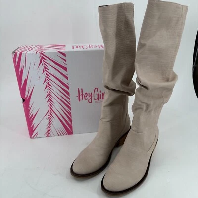 NUEVAS Botas holgadas Hey Girl de Corkys Shook MUJERES Beige Imitación Cuero TALLA 10 Foto 1 de 4