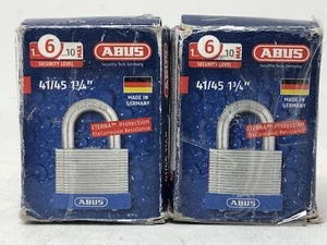 Abus 41/45 1 3/4" Laminated Steel Externa Padlock W/ Keys Lot of 2 - Picture 1 of 8