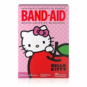 Band-Aid Adhesive Bandages Hello Kitty Pattern Assorted Sizes 20 Count Pack of 2 - Picture 1 of 3