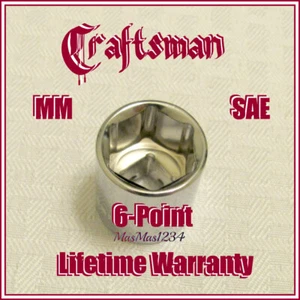 CRAFTSMAN 3/8" Drive Shallow Socket 6 Point - SAE Inch Metric MM - Any Size NEW - Picture 1 of 31