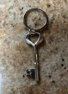 Bloomingdales Collectible Silver tone  Key Ring with  with Heart/Key Charm - Picture 1 of 3