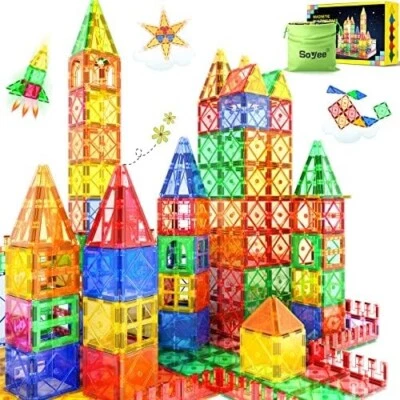 Magnetic Tiles Toys for 3 Year Old Boys and Girls Magnetic Building Blocks - Image 1 of 4