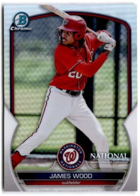 2023 National Wrapper Redemption Bowman Chrome Refractor #MLB-37 JAMES WOOD  - Image 1 of 2