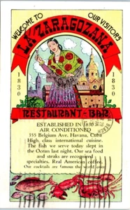 La Zaragozana Restaurant - Bar, Havana Cuba 1955 Postcard P-48 - Picture 1 of 2