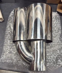 Straight Cut Dual Wall 4.5" Out 2.5" Inlet 304 Stainless Steel Exhaust Tips - Picture 1 of 4