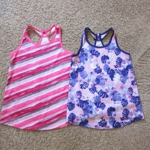 NWOT Set 2 Energy Zone Large 10/12 Racer Back Tank Tops Poly Pink Purple - Picture 1 of 2
