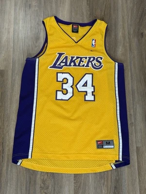 Футболка с вышивкой Los Angeles Lakers Shaquille O'Neal желтая Nike размер средний - Изображение 1 из 4