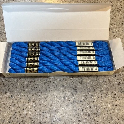 NOS DMC Pearl Cotton (Coton Perle) Size 3 Color 995 BLUE 12 skeins - Image 1 of 4