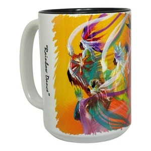 Bill Rabbit Rainbow Dance Large Multicolor Coffee Mug Cup - Picture 1 of 10