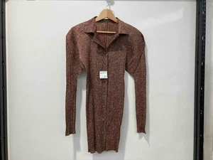 PLEATS PLEASE ISSEY MIYAKE Long Sleeve Shirt Jacket Brown Size 4 - Picture 1 of 5