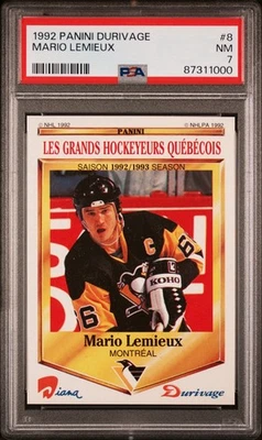 Panini Durivage Mario Lemieux 1992 PSA 7 Pop 1 Foto 1 de 2