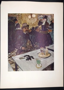 Vtg Monsieur Boileau at the Café Toulouse Lautrec Abrams Art Book Plate #9 '52 - Picture 1 of 10