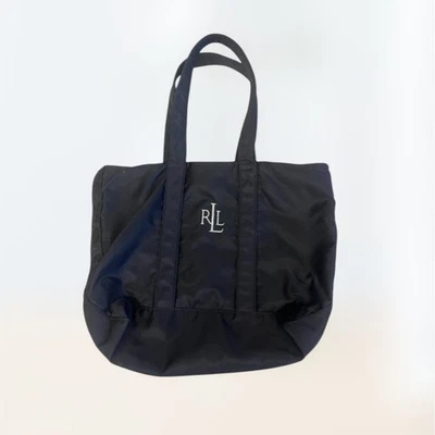 Bolso/Cartera Lauren Ralph Lauren Negro Nailon y LRL Bordado Monograma Logo Foto 1 de 4