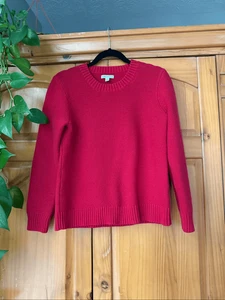 Suéter J.Crew Mercantile Rojo Algodón Merino Cuello Redondo Talla M - Imagen 1 de 10