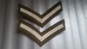2 x British Army Military Rank Lance Corporal Sew on Badges Cotton Cloth Jacket - Picture 1 of 2