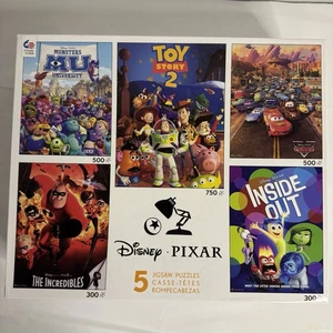 Disney Pixar 5 Puzzle Set Inside Out Toy Story 2 Monster Cars Unglaublich - Bild 1 von 5