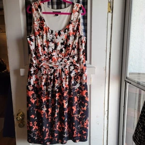 Perceptions Women's White Orange Multicolor Floral Sleeveless Plus Dress Size 2X - Picture 1 of 7