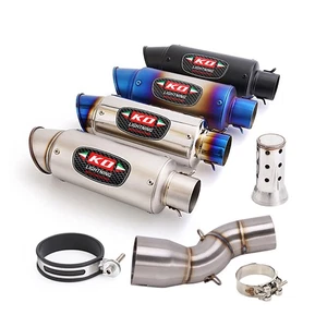 Mid Exhaust Link Pipe Slip On Black Muffler Escape For Honda CBR1000RR 2017-2025 - Picture 1 of 16