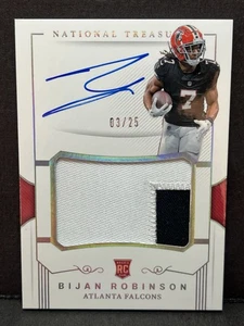 2023 National Treasures Bijan Robinson Auto Patch Rookie /25 On Card Falcons RPA - Picture 1 of 3