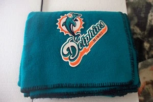 Miami Dolphins Soft Blue Blanket 54"x 49" - Picture 1 of 10