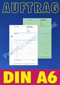 8 Stück Auftragsblock, A6,SD 2x50 Bl,Auftragsbuch,Auftrag,selbstdurchschreibend - Bild 1 von 5