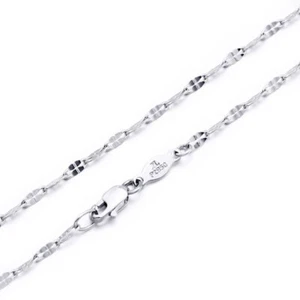 Massive echte Platin Frauen Glücksklee Kette Glieder Halskette 18" L 2,8-3 g Pt950 - Bild 1 von 5