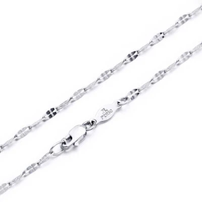 Collar de eslabones de cadena de trébol de la suerte de platino real sólido para mujer 18" L 2,8-3 g Pt950 Foto 1 de 4
