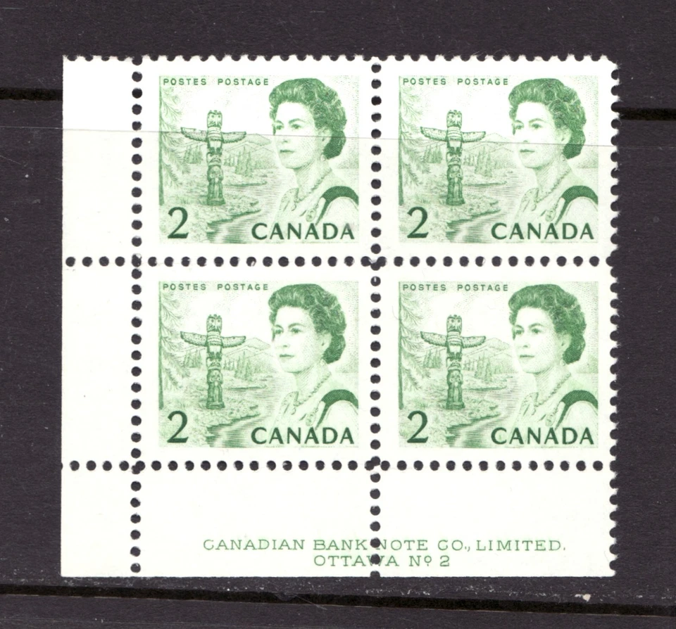 1967 -  #455ii  Pl.2 LL Bl - Canada QEII Centennial Definitive cv$12.50 - Image 1 of 1
