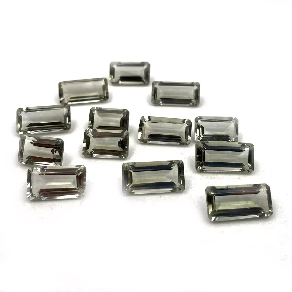 Piedra preciosa suelta natural amatista verde AAA corte baguette para surtido de todas las joyas Foto 1 de 4