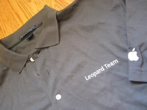 APPLE Leopard Team POLO SHIRT Charcoal Gray MD Macintosh Medium Employee Only M - Picture 1 of 12